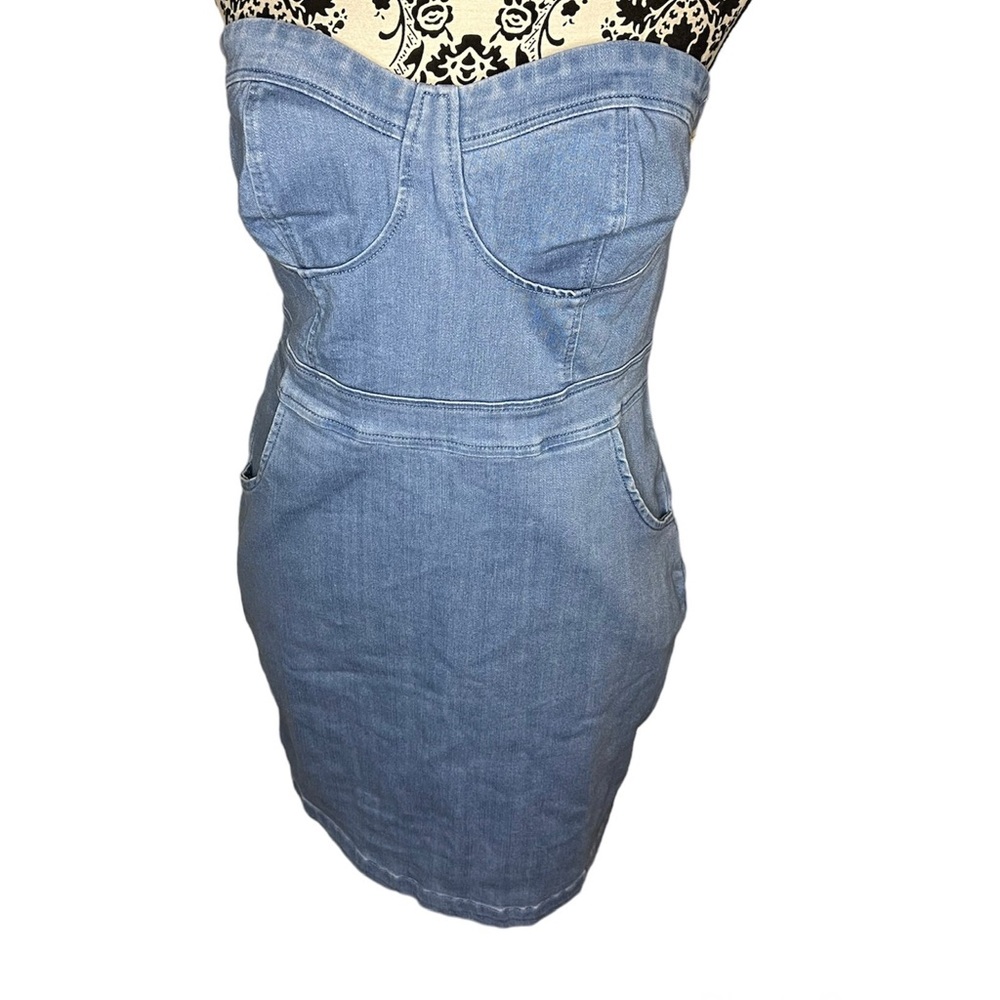 Blashe Chic Cutie Denim Tube Dress Junior Size Large